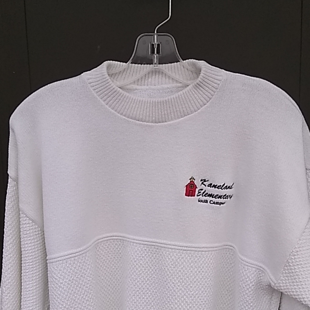 white cotton school sweater
